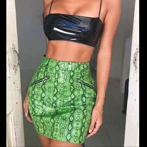 I.AM.GIA Snake Print Mini Skirt